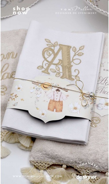 Botanical trusou botez cu iepurii flori si crengute de salvie Rabbit Sage 6